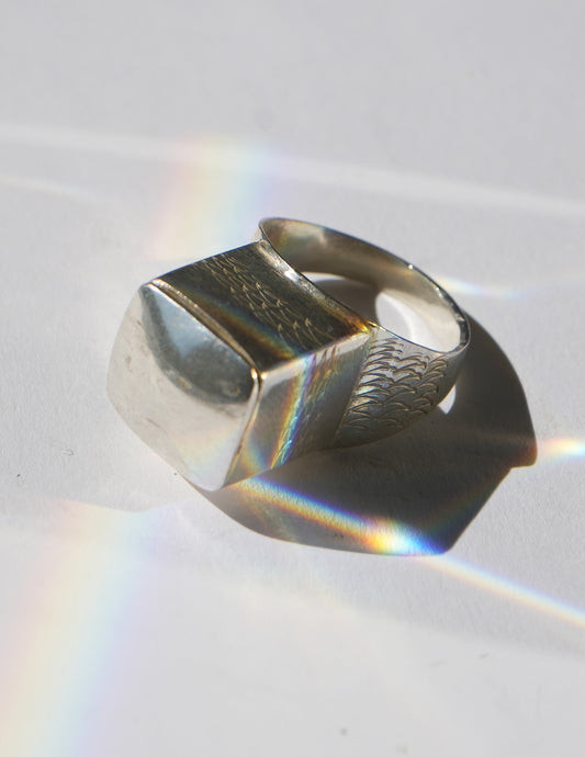 Anga Square Secret Box Ring- Sterling Silver