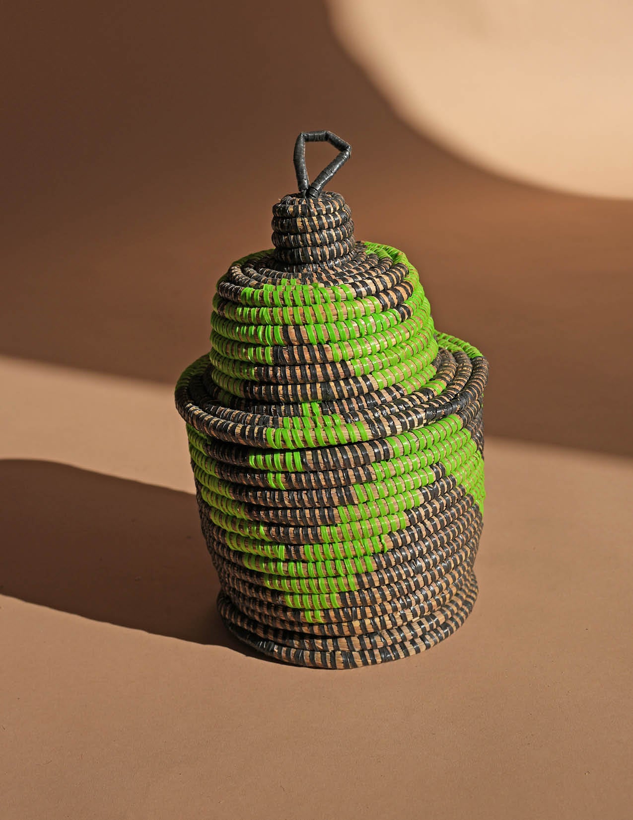 Kiki Woven Vase Shaped Basket w/ Lid