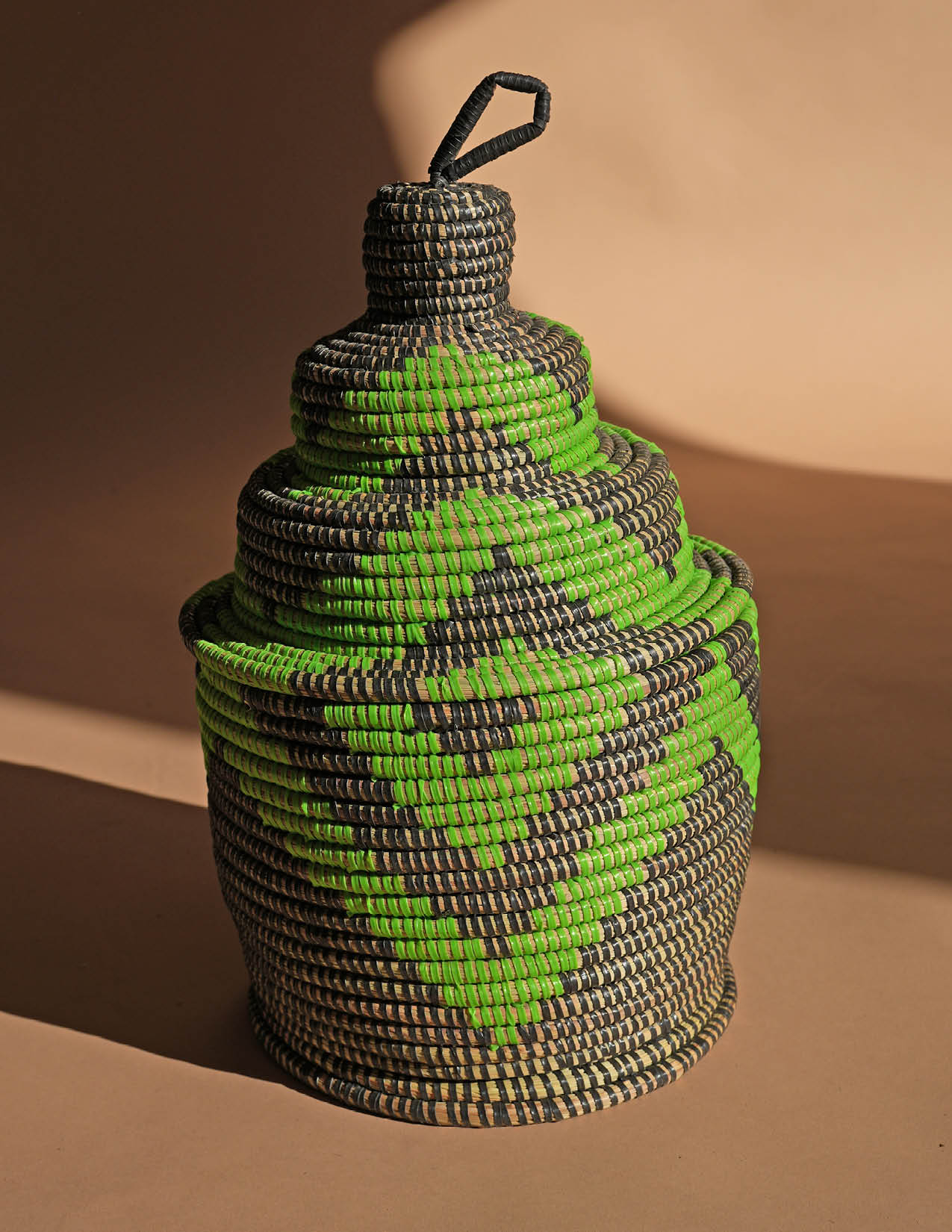 Kiki Woven Vase Shaped Basket w/ Lid