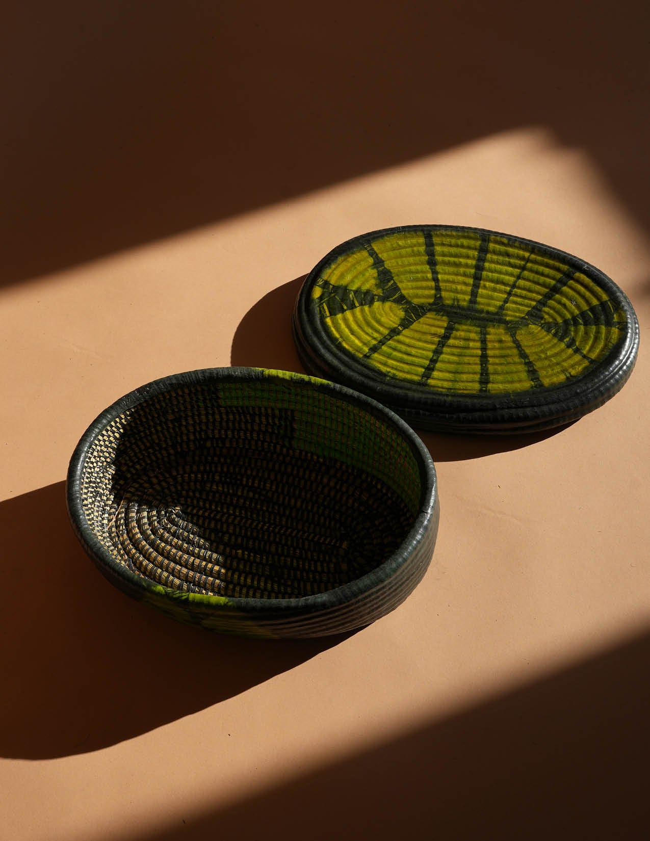 Lily Hand Dyed Leather Oval Basket