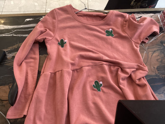 Pink cactus dress vintage one of a kind
