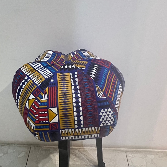 Large Round Patterned Pillow - Multicolored