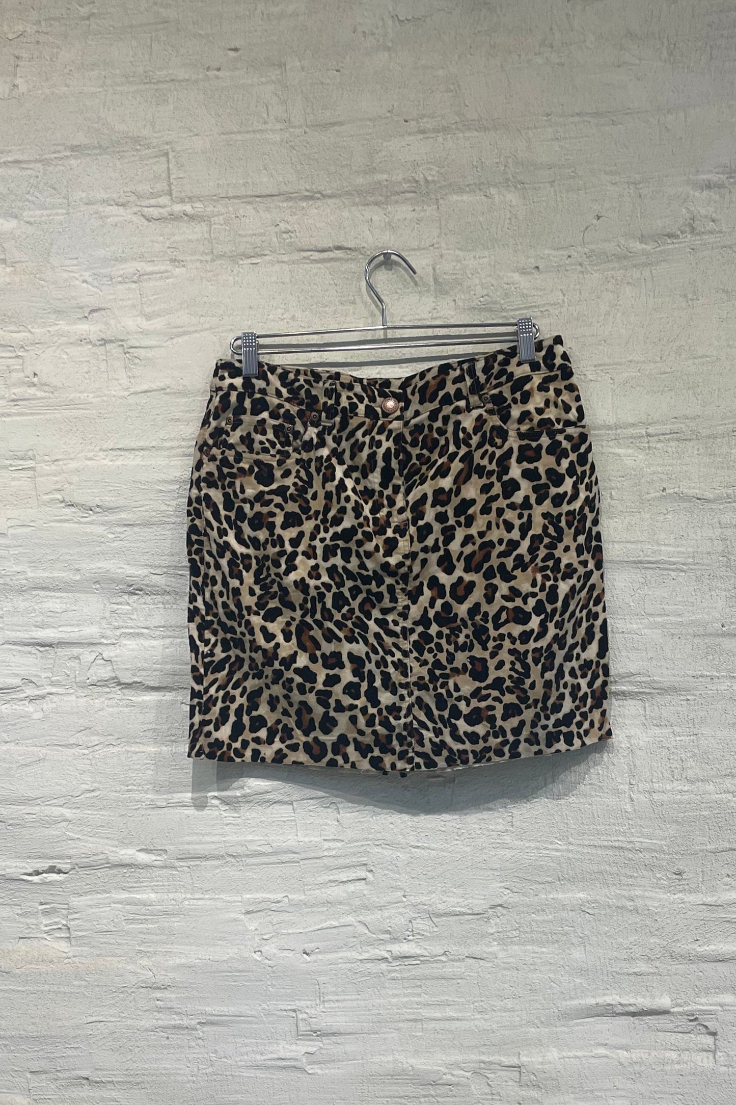 Leopard Print Corduroy Skirt - Vintage/ Used