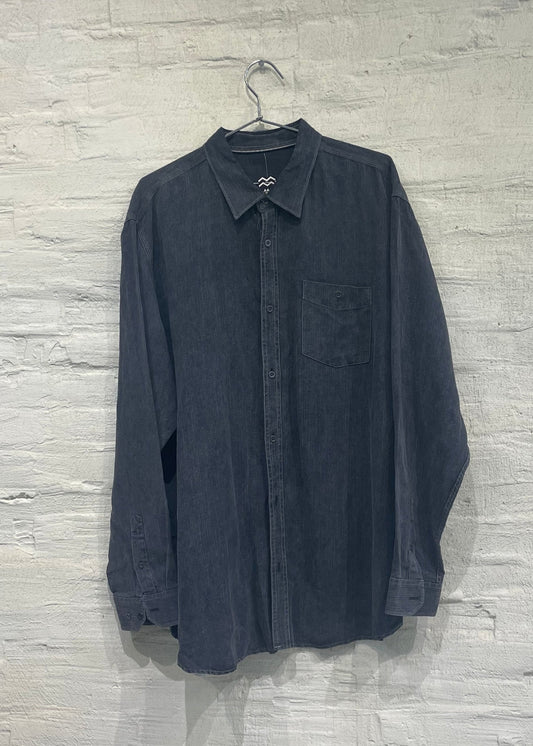 Dark Wash Long Sleeve Button Up - Vintage/ Used