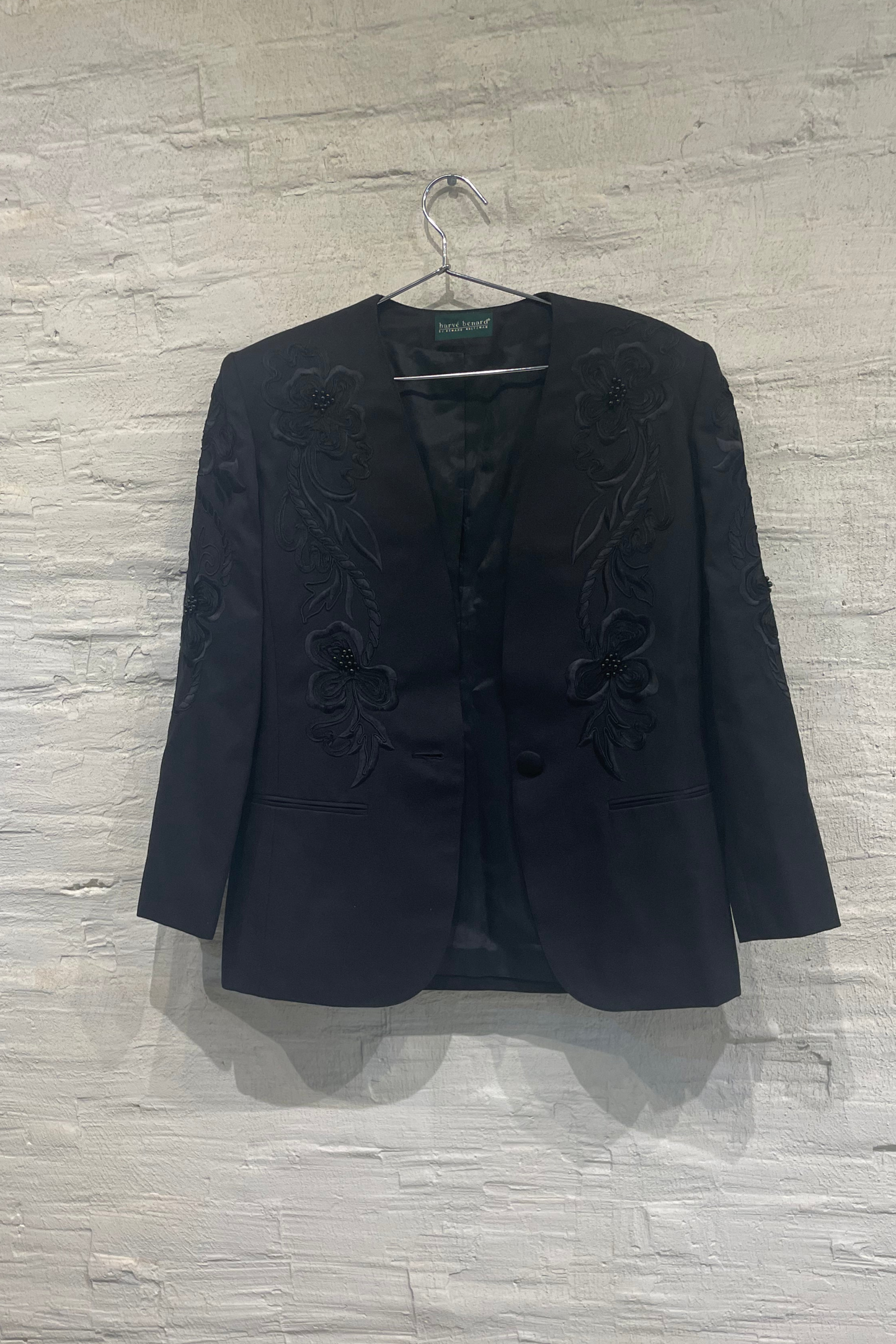 Black Embroidered Blazer - Vintage / Used