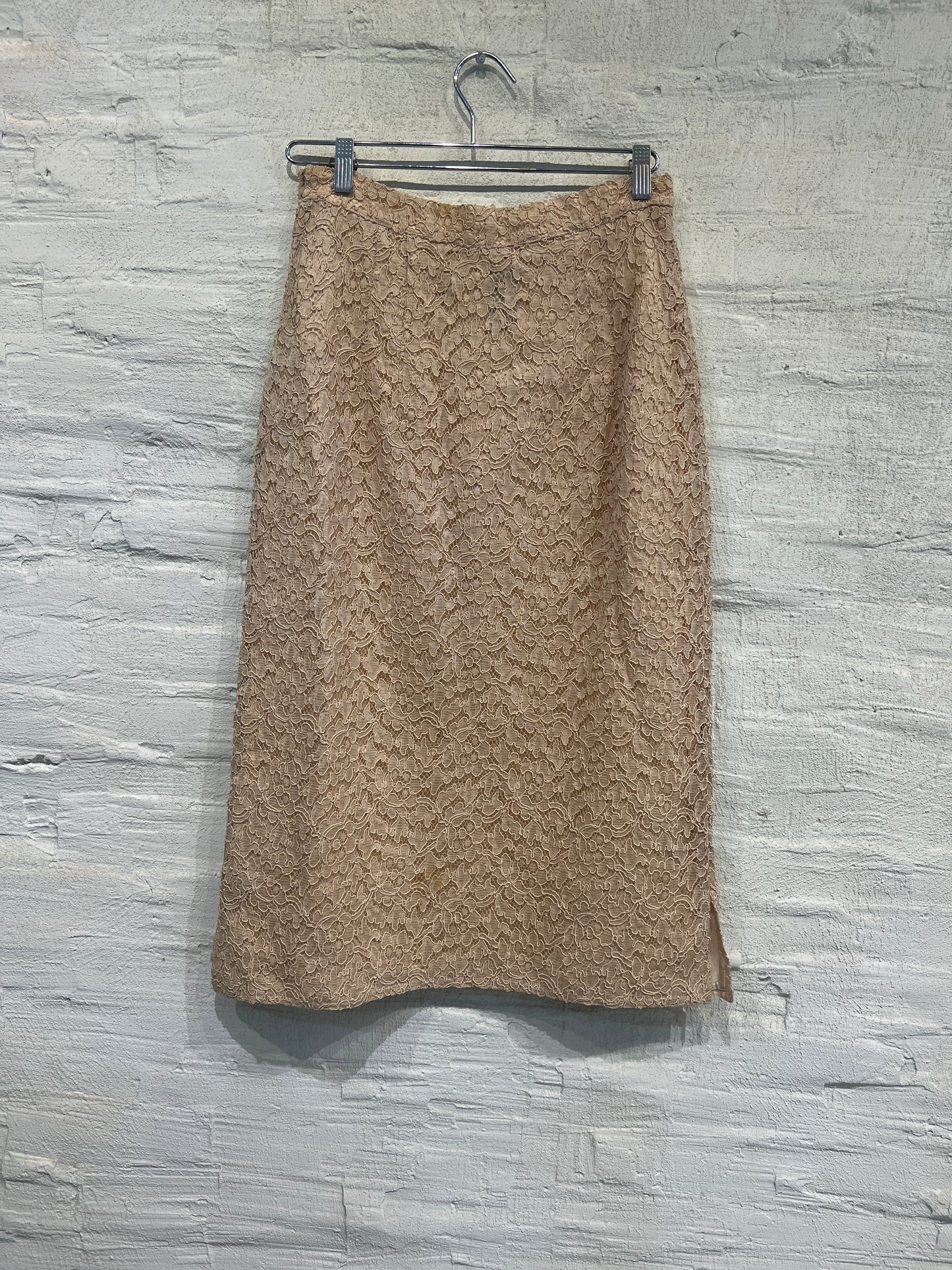 Nude Lace Pencil skirt- Vintage/ Used