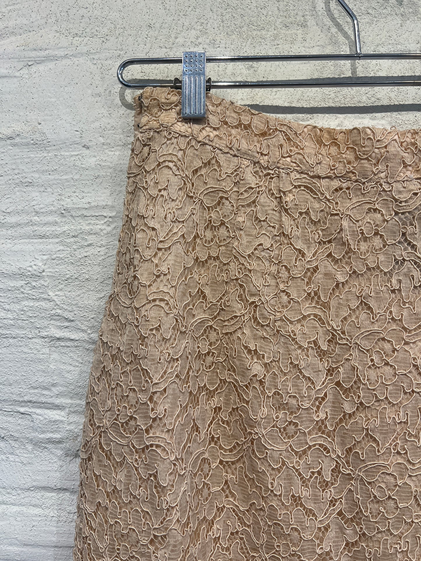 Nude Lace Pencil skirt- Vintage/ Used