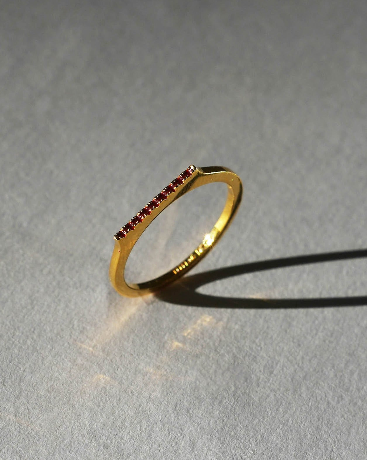 24K Vermeil Mini Paveé Carnelian Enamel Filled Ring Diasporan Voyage