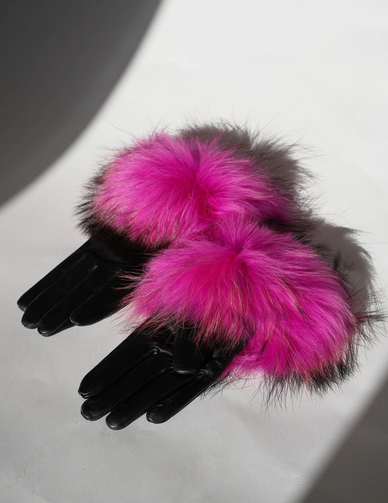 Fur-Trimmed Leather Gloves