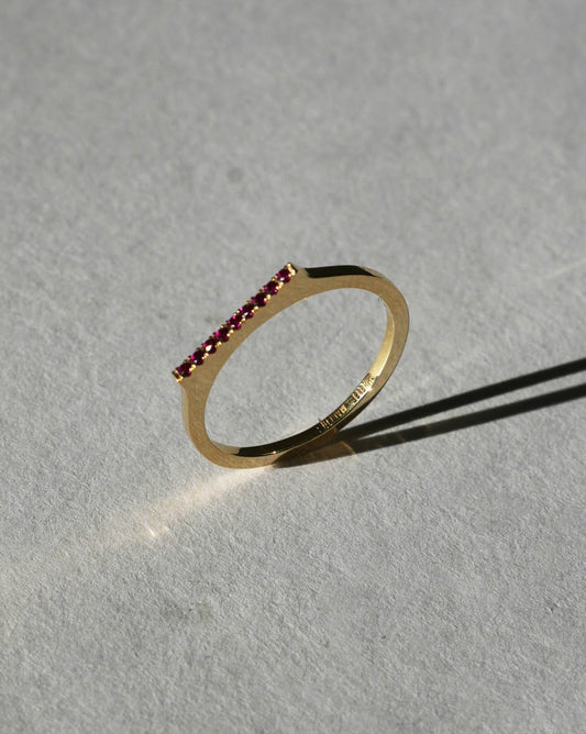 10K Gold Mini Ruby Paveé Ring Diasporan Voyage