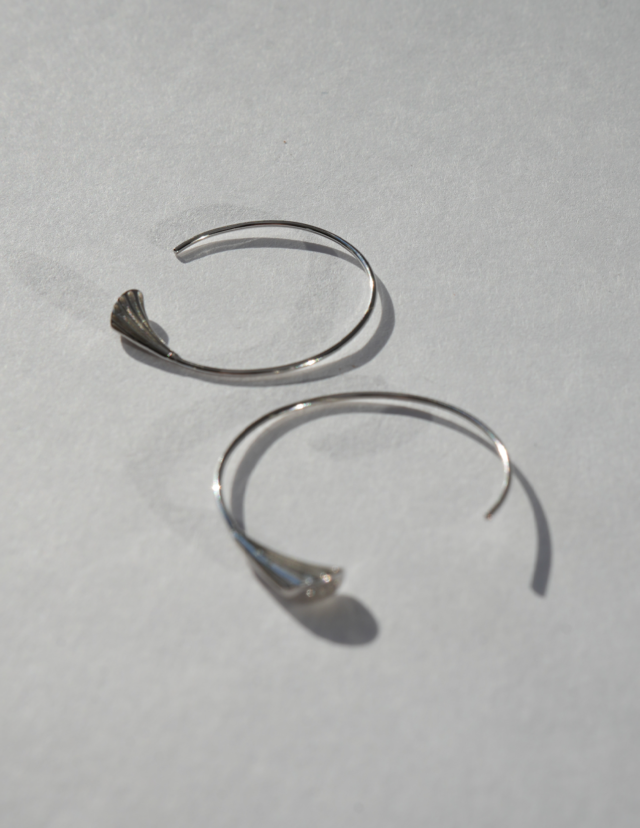 Fin Top Sterling Silver Hoops