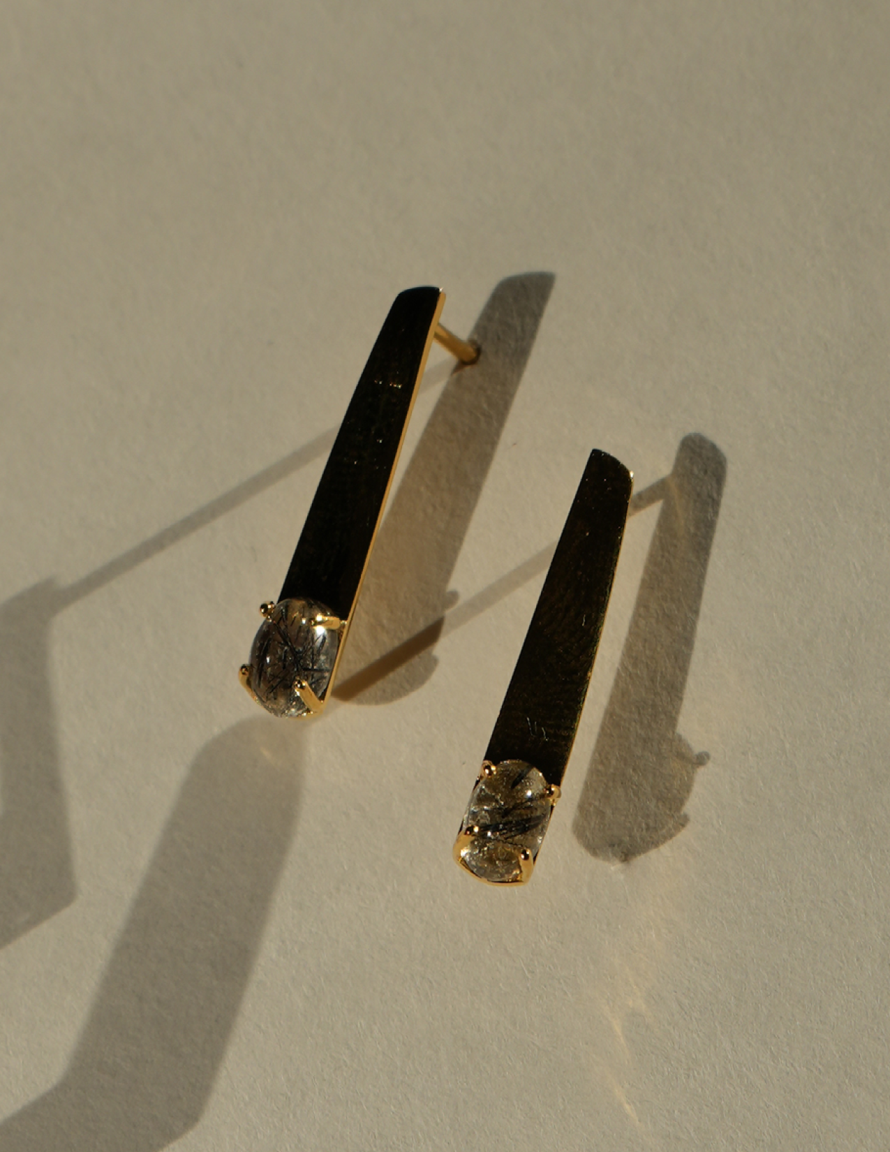 Tormulated Chopstick Gold Vermeil Earrings -Diasporan Voyage