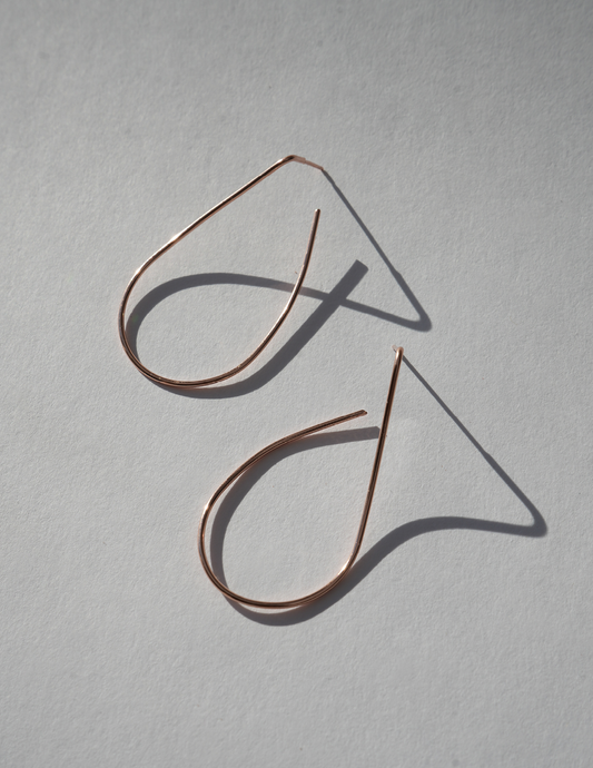 ROSE GOLD Simple Twist Wire Earrings