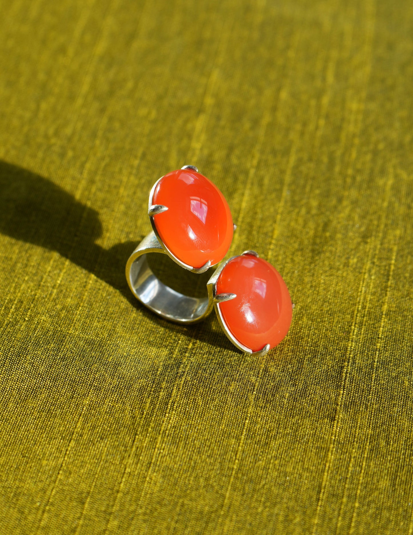 Carnelian SS Split Top Disc Ring- Chee Lee x MRD