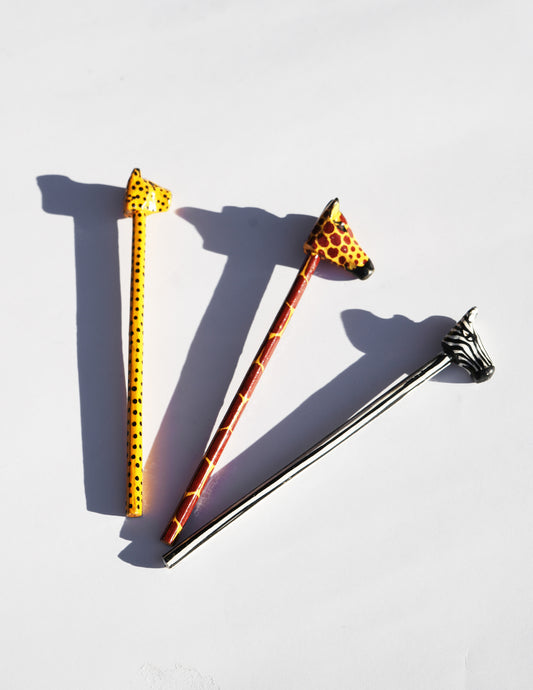 Assorted Hand Painted African Safari Pencils