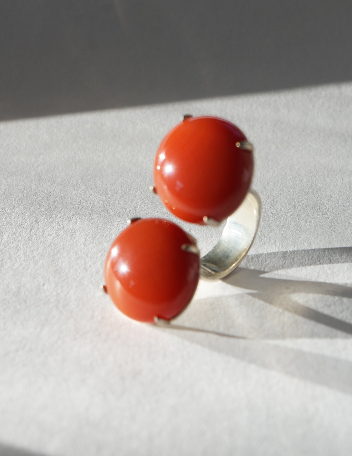 Carnelian SS Split Top Disc Ring- Chee Lee x MRD