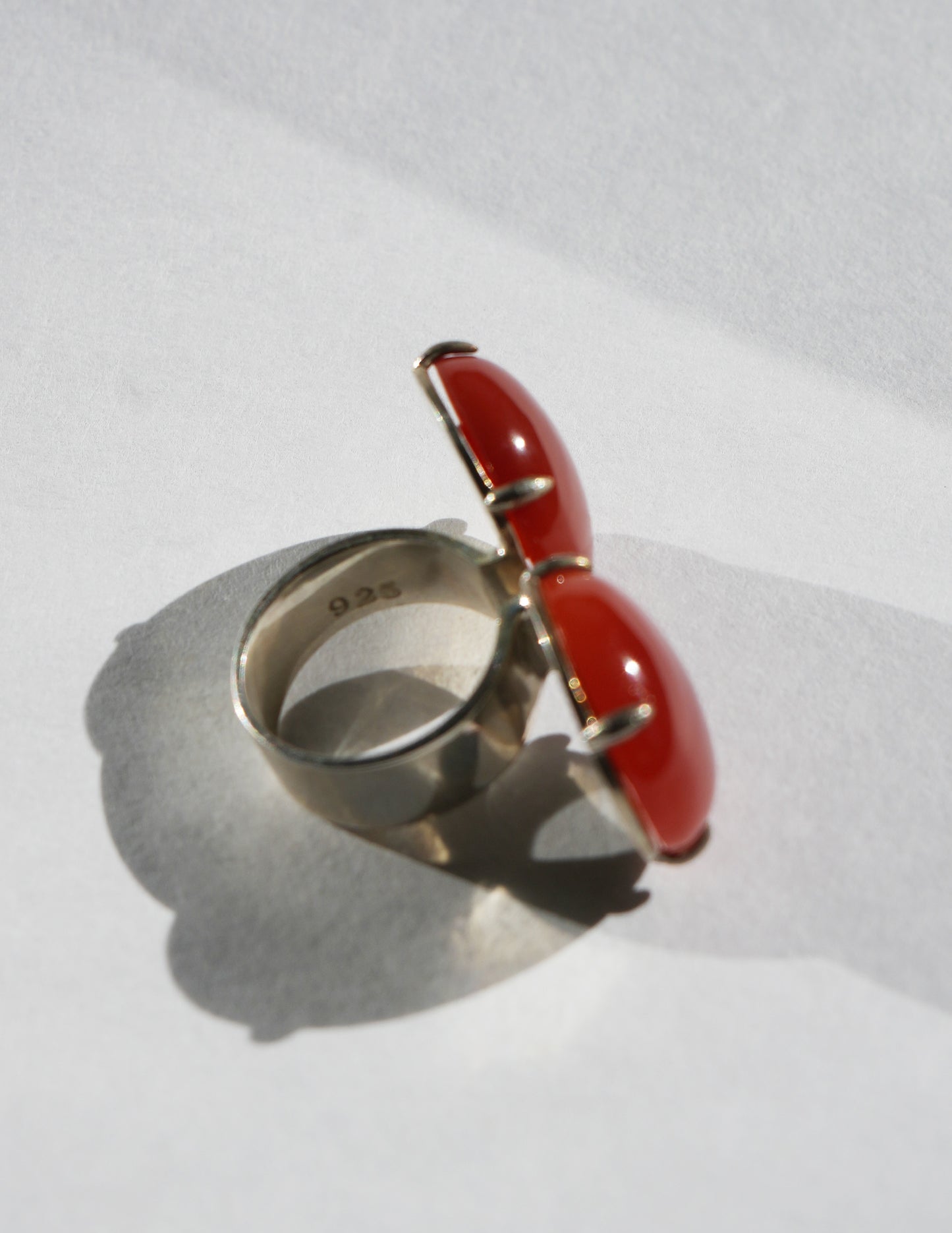 Carnelian SS Split Top Disc Ring- Chee Lee x MRD