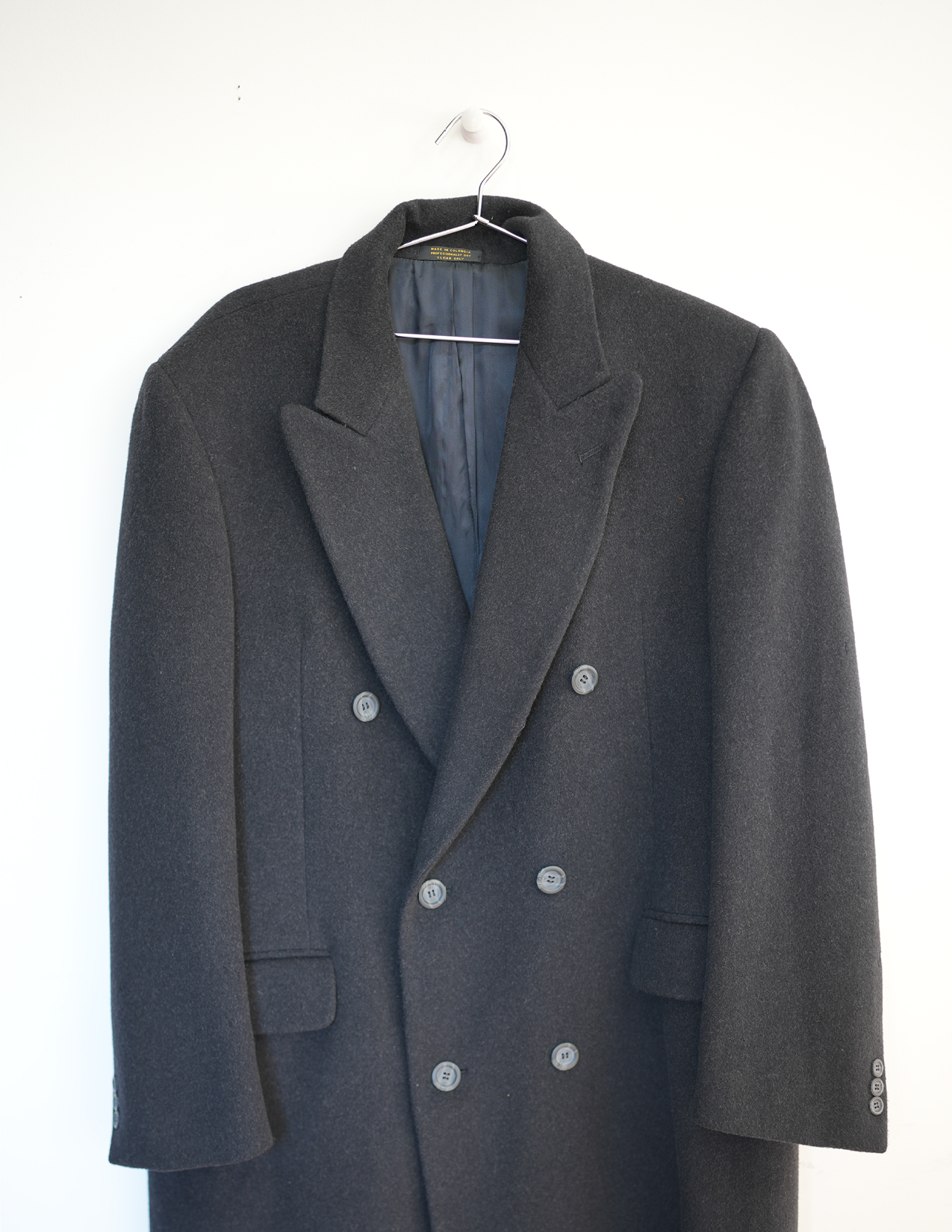 L/XL Vintage Black Cashmere Trench