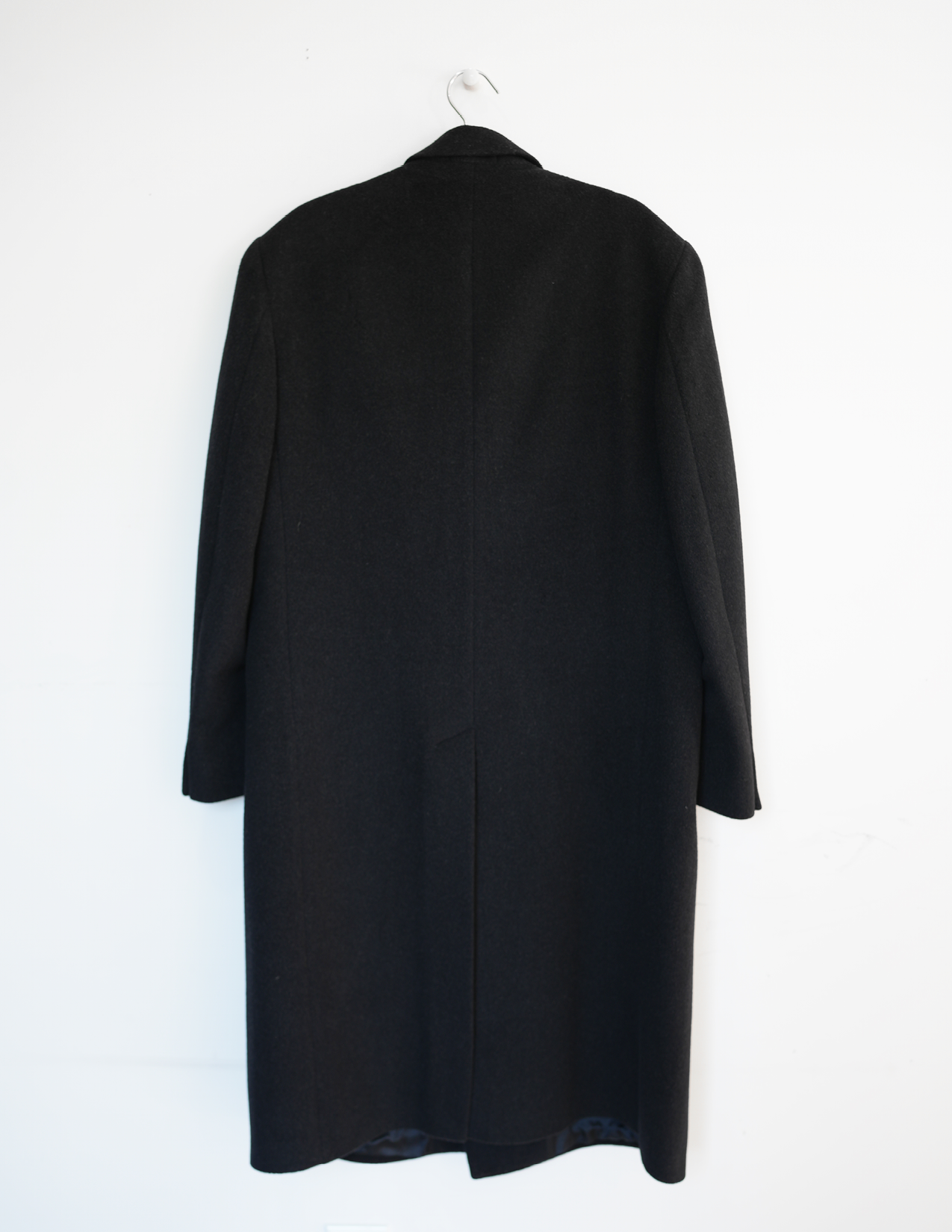 L/XL Vintage Black Cashmere Trench