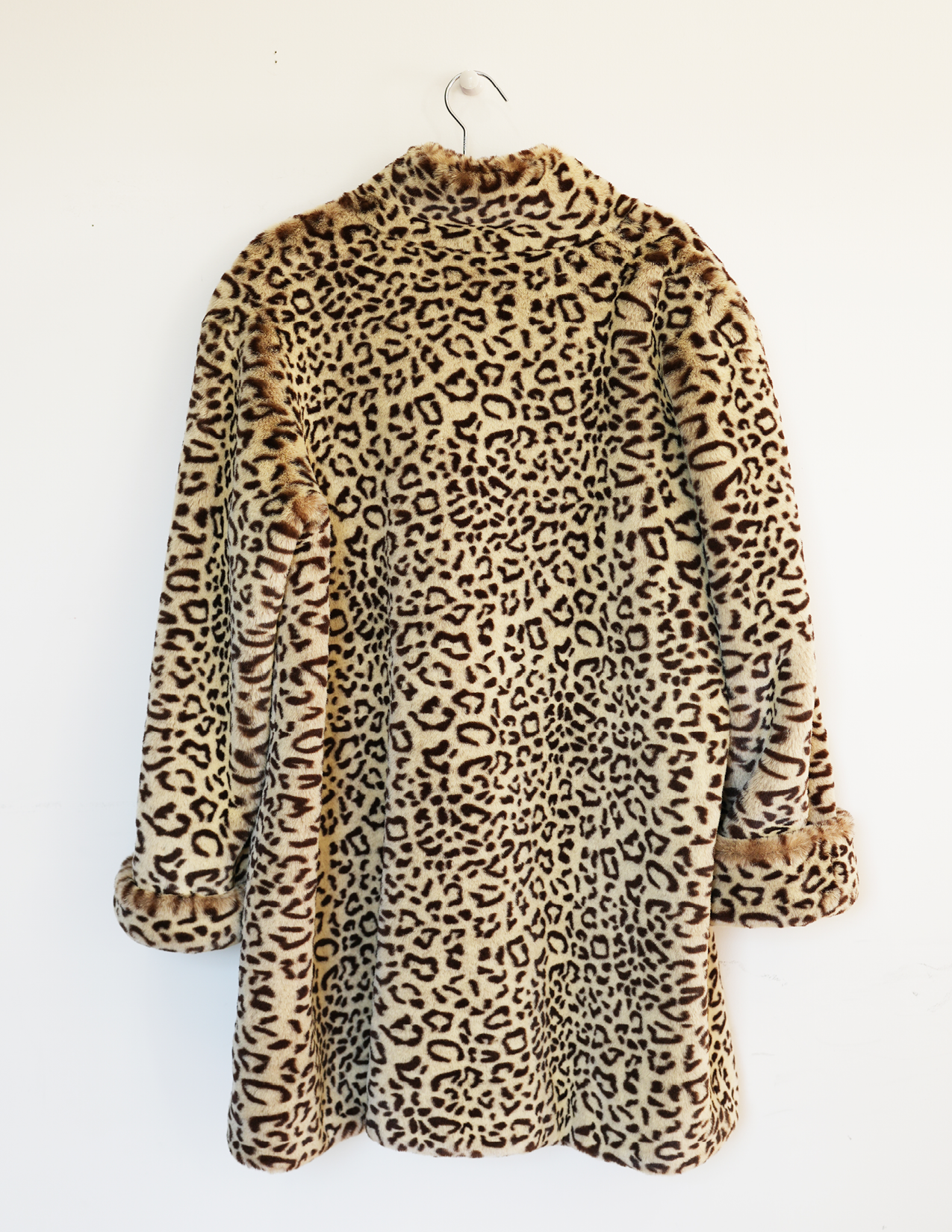 Vintage L Faux Leopard Fur Coat