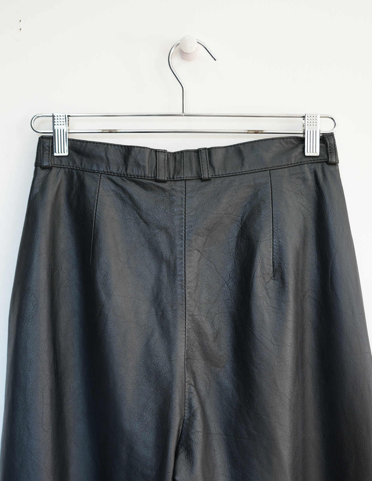 Vintage S Black Leather Trousers