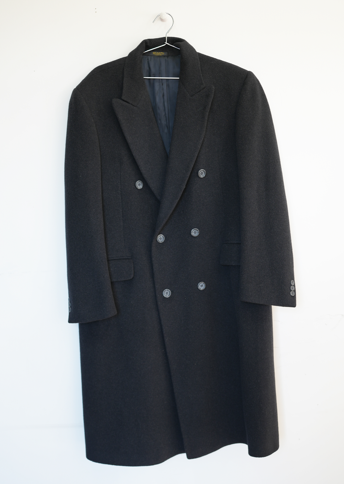 L/XL Vintage Black Cashmere Trench