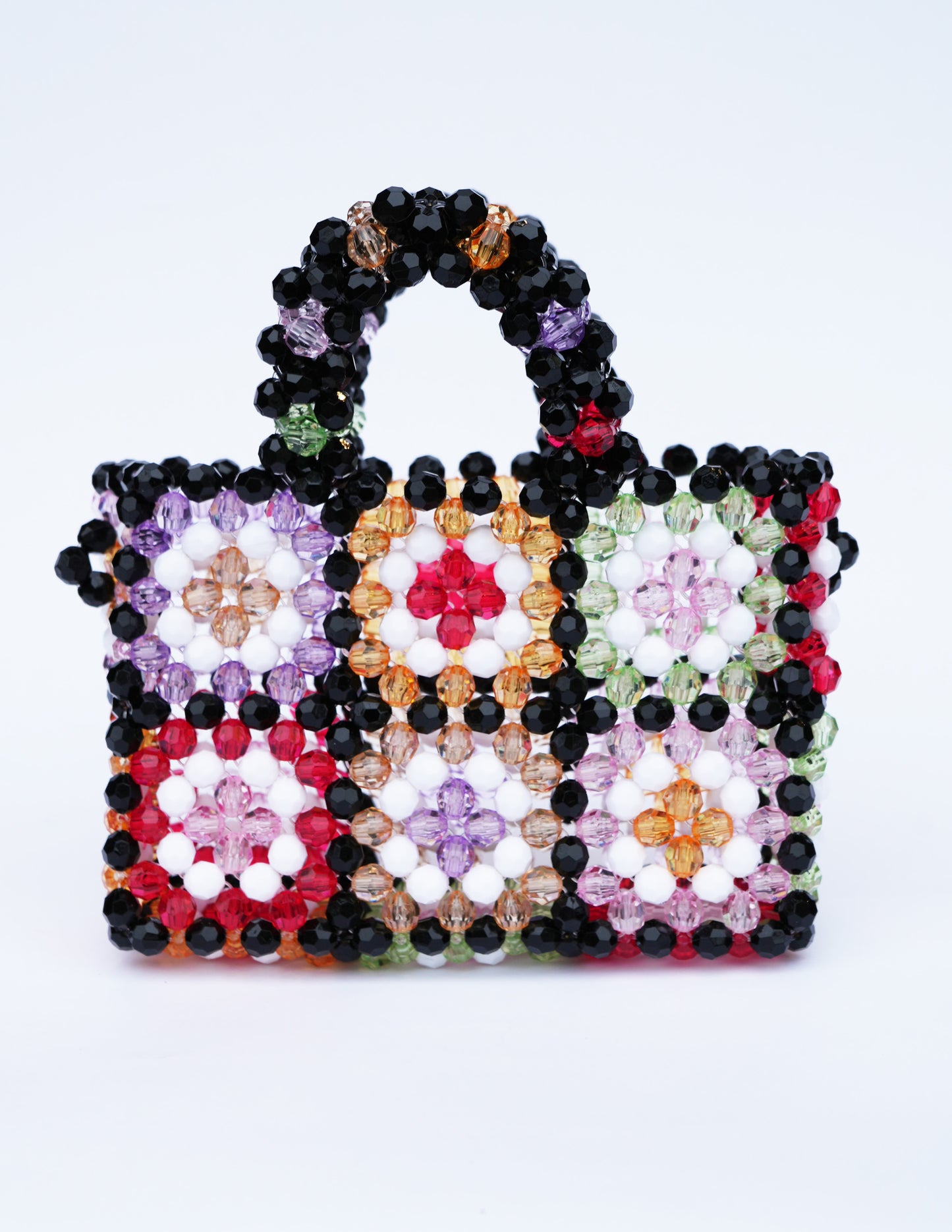 Patchwork Fully Beaded Mini Bag