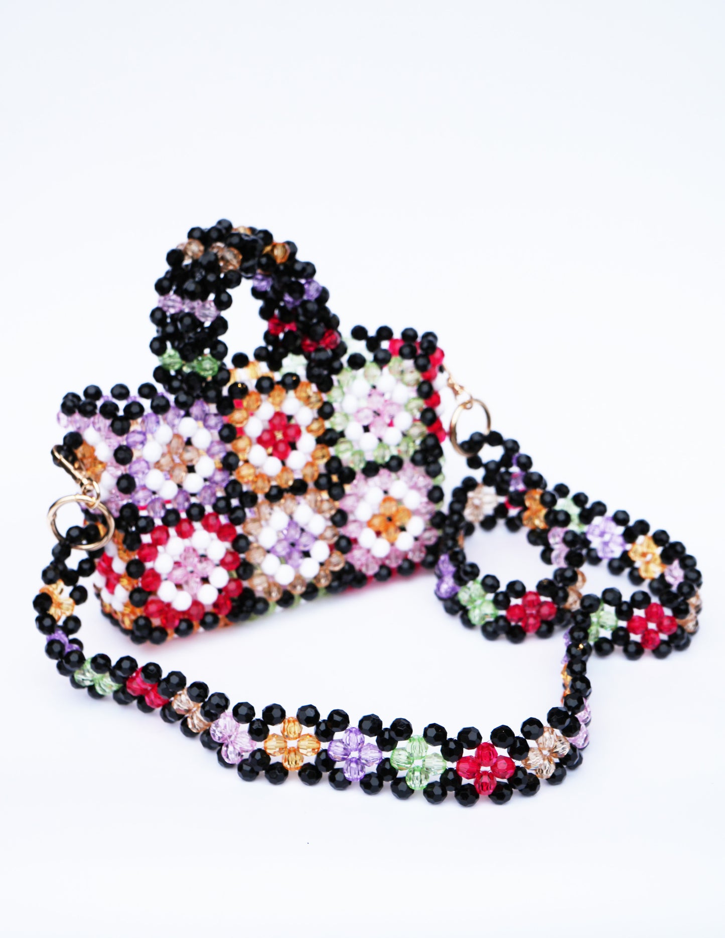 Patchwork Fully Beaded Mini Bag