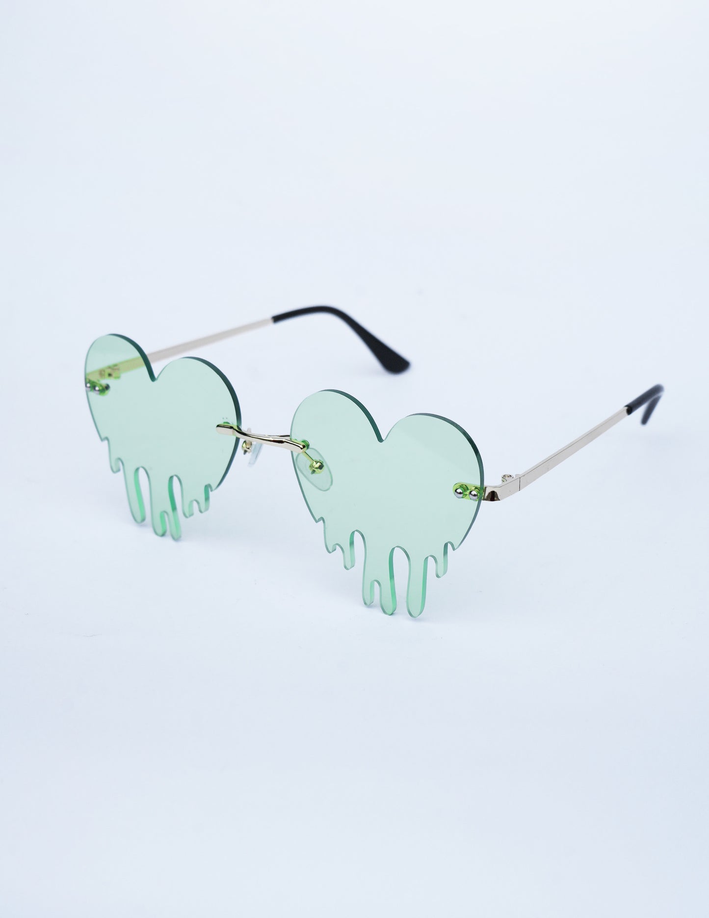 Green Drip Heart Sunglasses