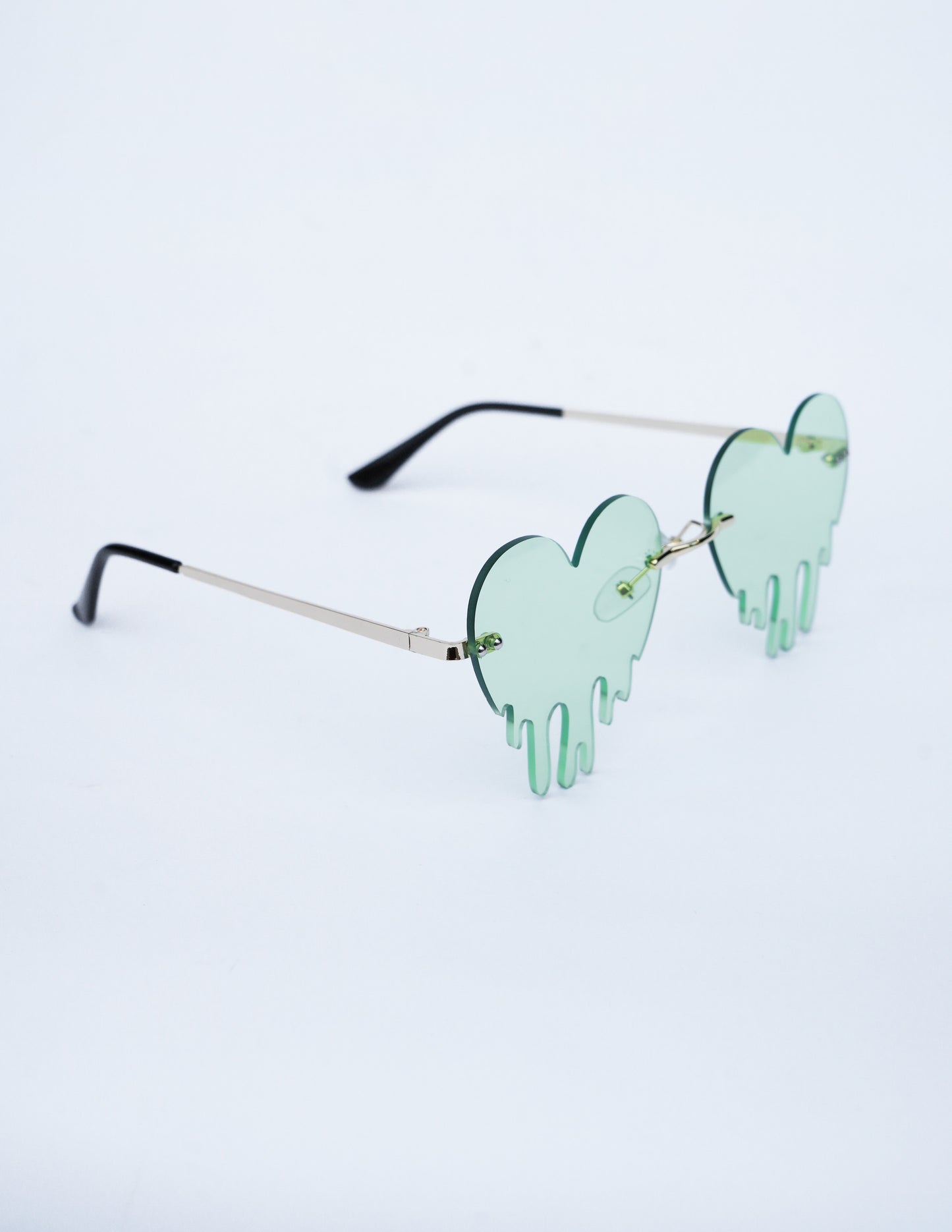 Green Drip Heart Sunglasses