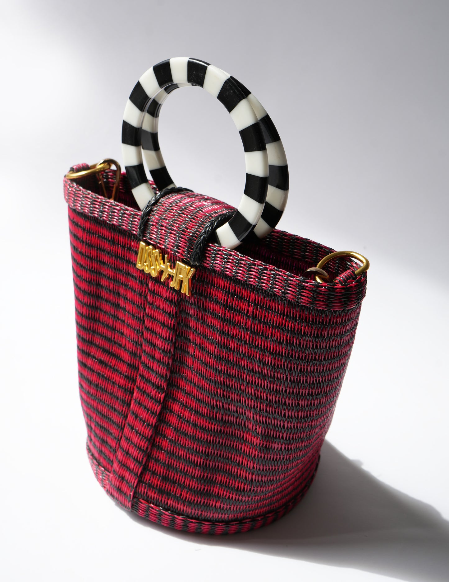 The Village Bucket Bag - Red and Black