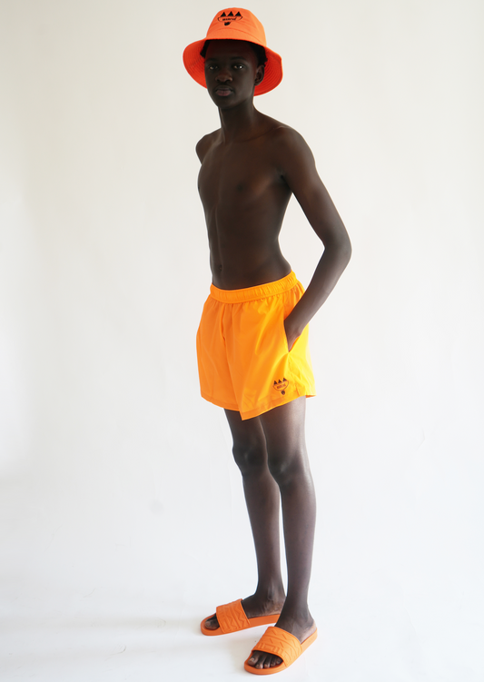 Orange Marché Reflective Run Short