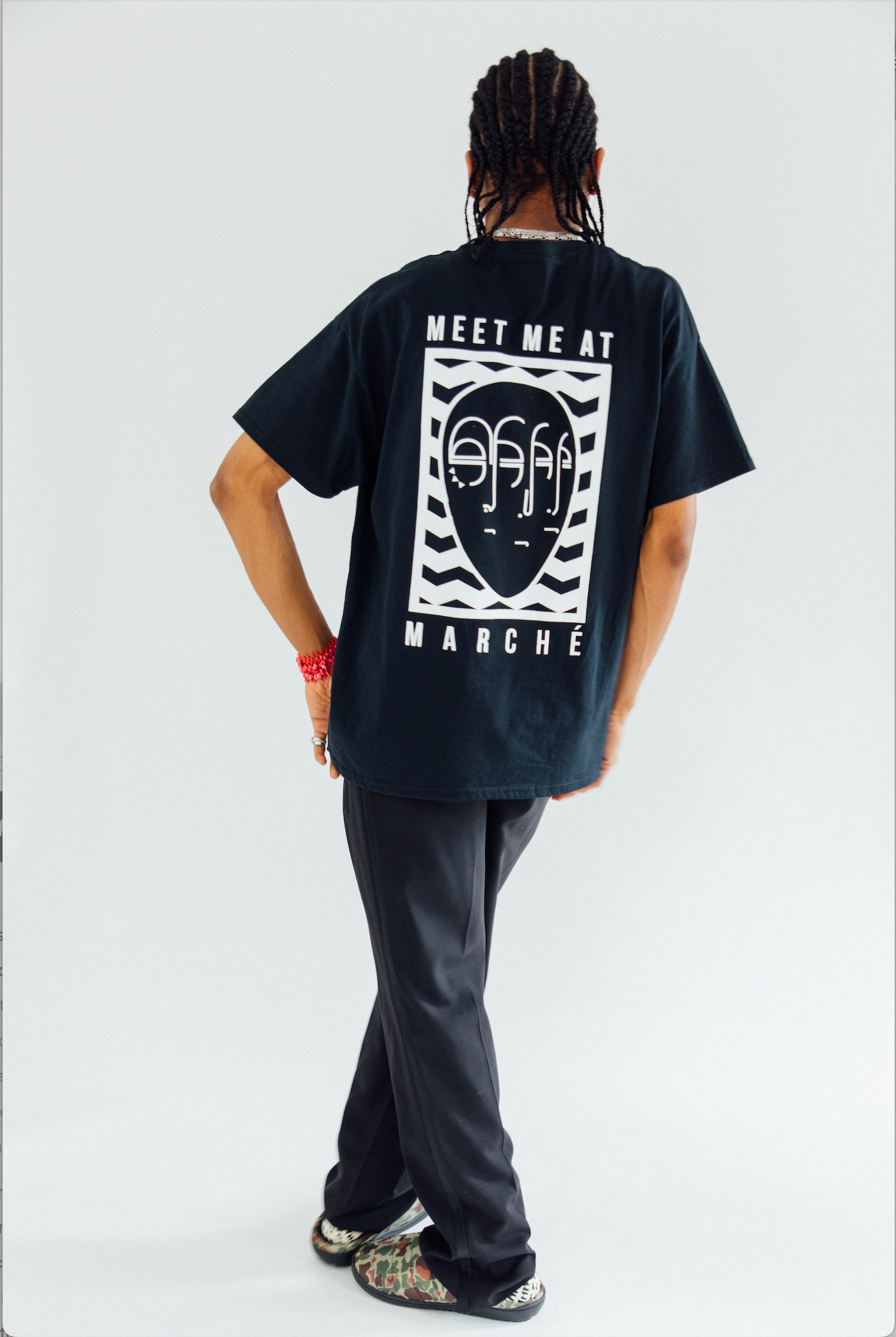 Meet Me at Marche Tee Black