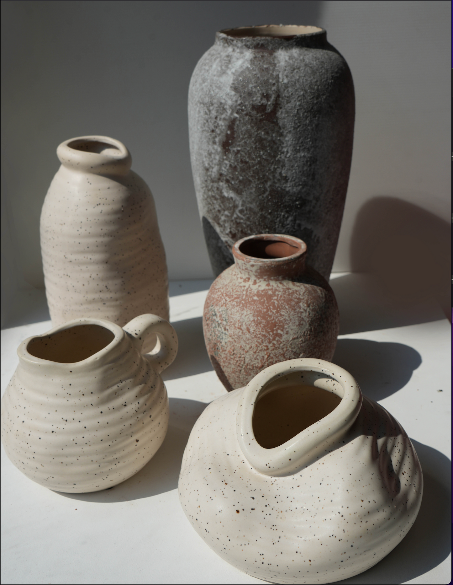 Shelly White + Brown Ceramic Vase