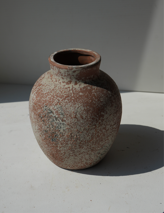 Shelly White + Brown Ceramic Vase