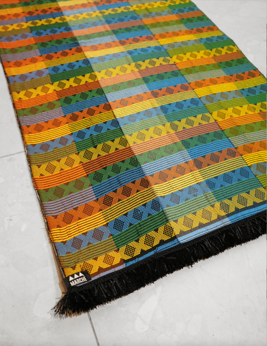 Small Hand Woven Rug in Bright Multicolor