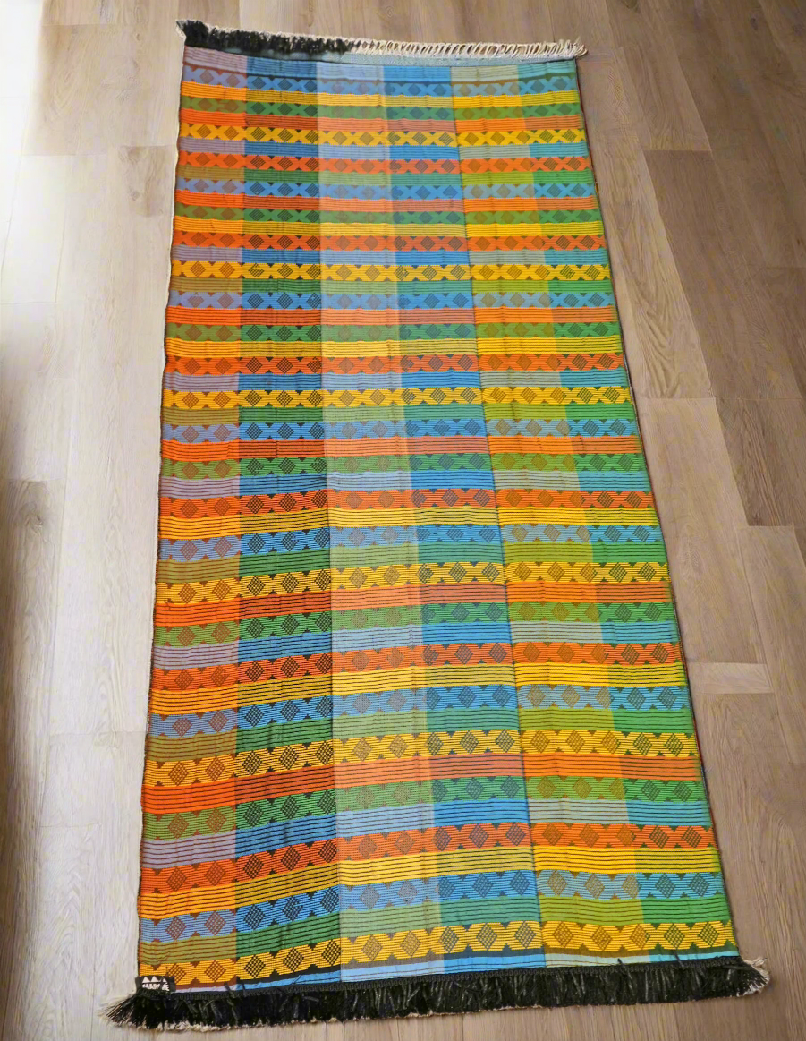 Small Hand Woven Rug in Bright Multicolor