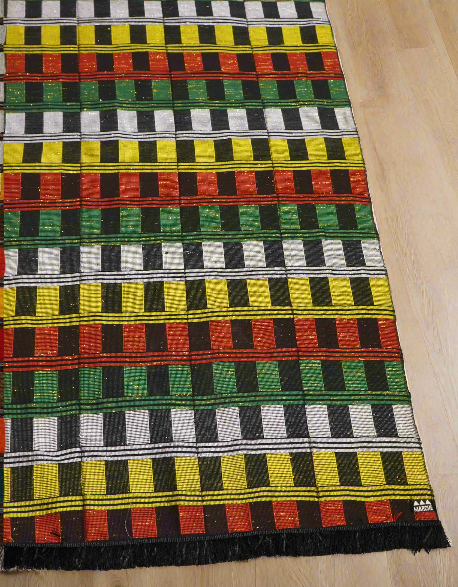 Small  Hand Woven Rug in Dark Multicolor