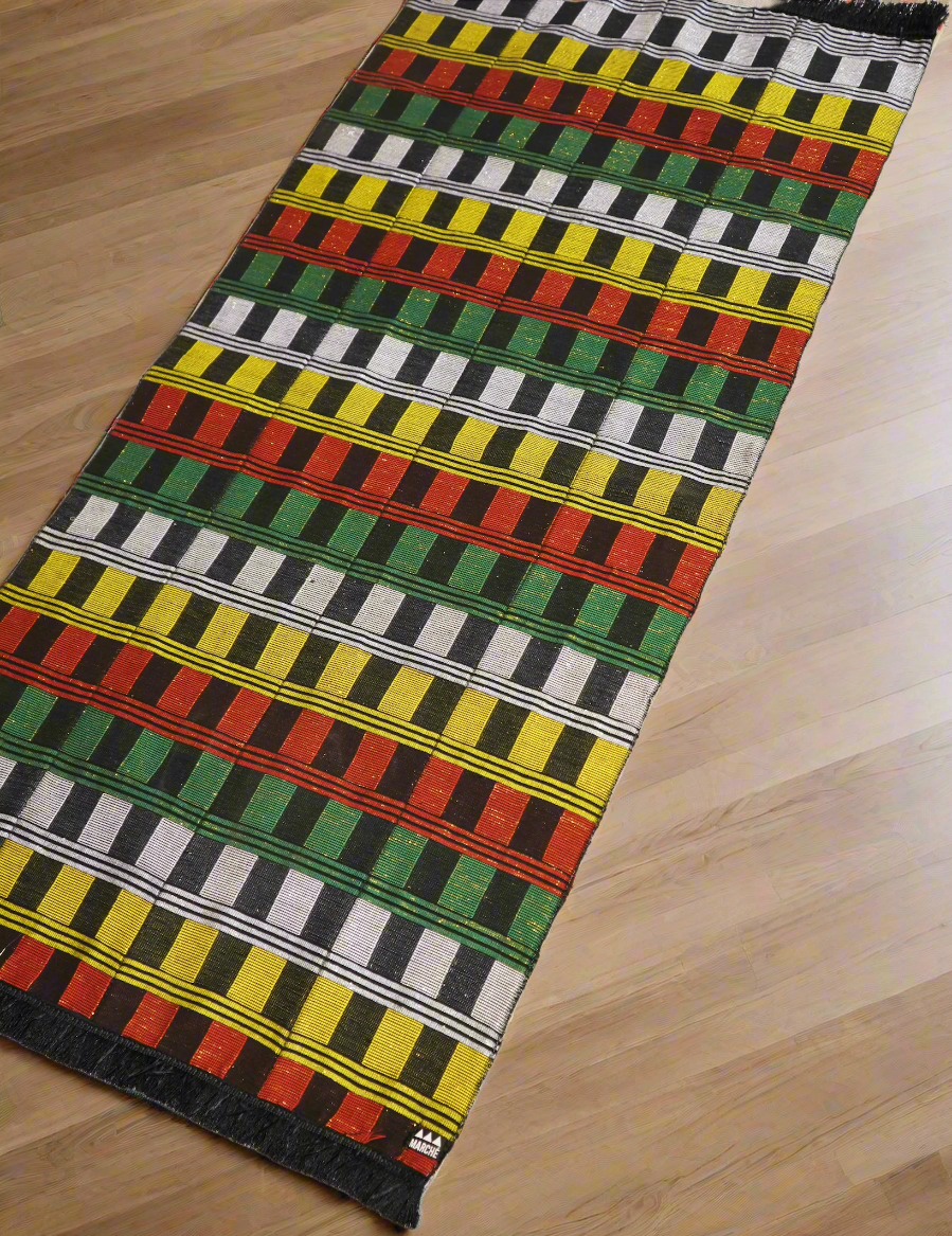 Small  Hand Woven Rug in Dark Multicolor