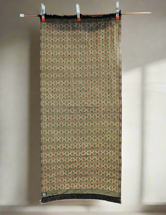 Small Hand Woven Rug in Olive Green