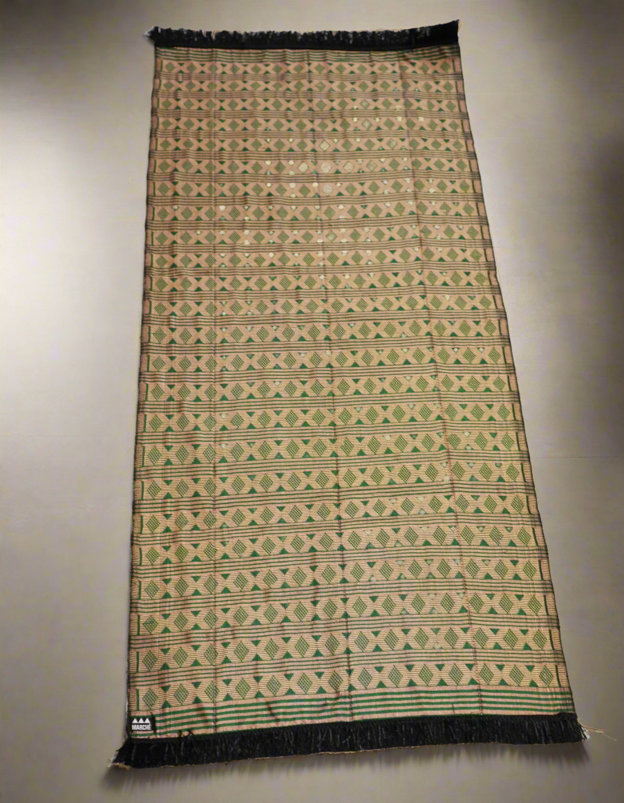 Small Hand Woven Rug in Olive Green