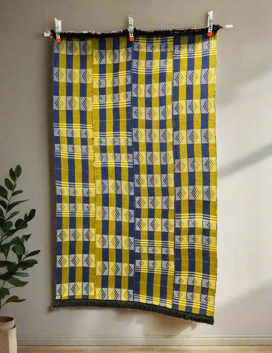 Large Hand Woven Rug in Yellow