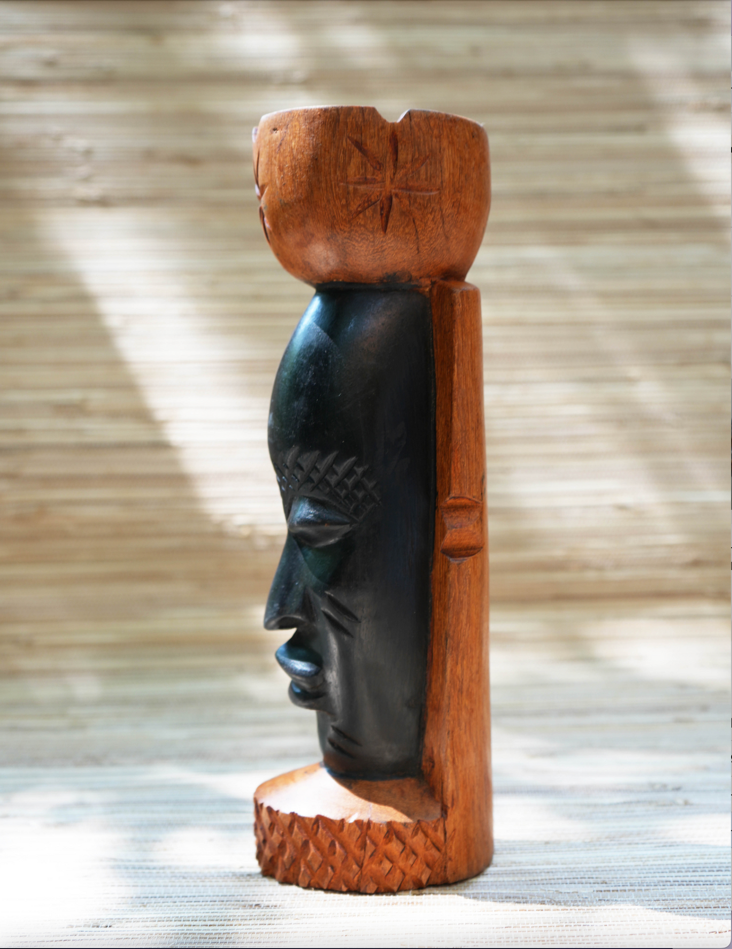 Carved Mask Ashtrays -Noir