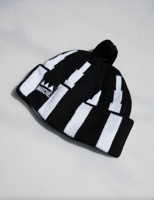 Marché Senegalese Beanie in Black and White