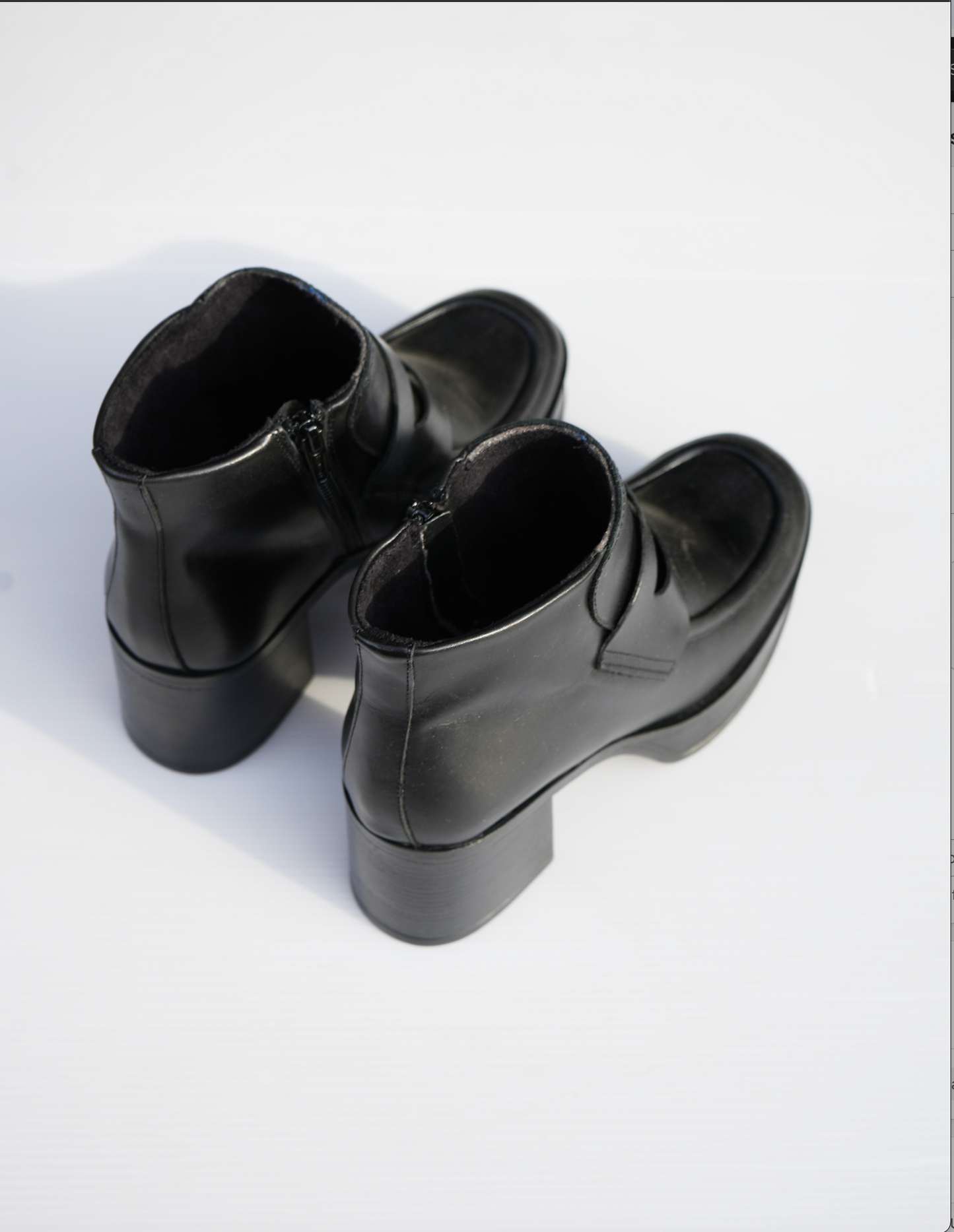 Modern Leather Ankle Boot - Black