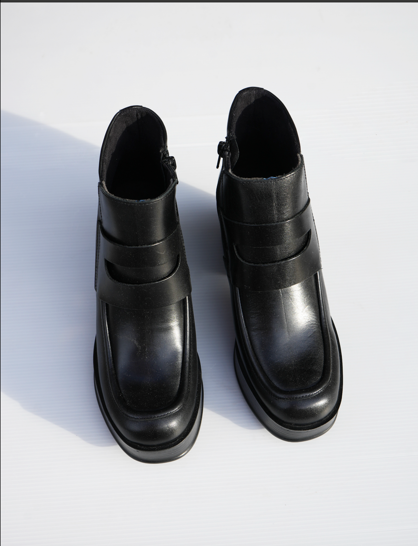 Modern Leather Ankle Boot - Black