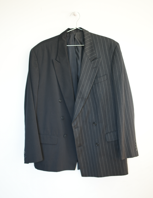 Black & Black Pinstripe Blazer