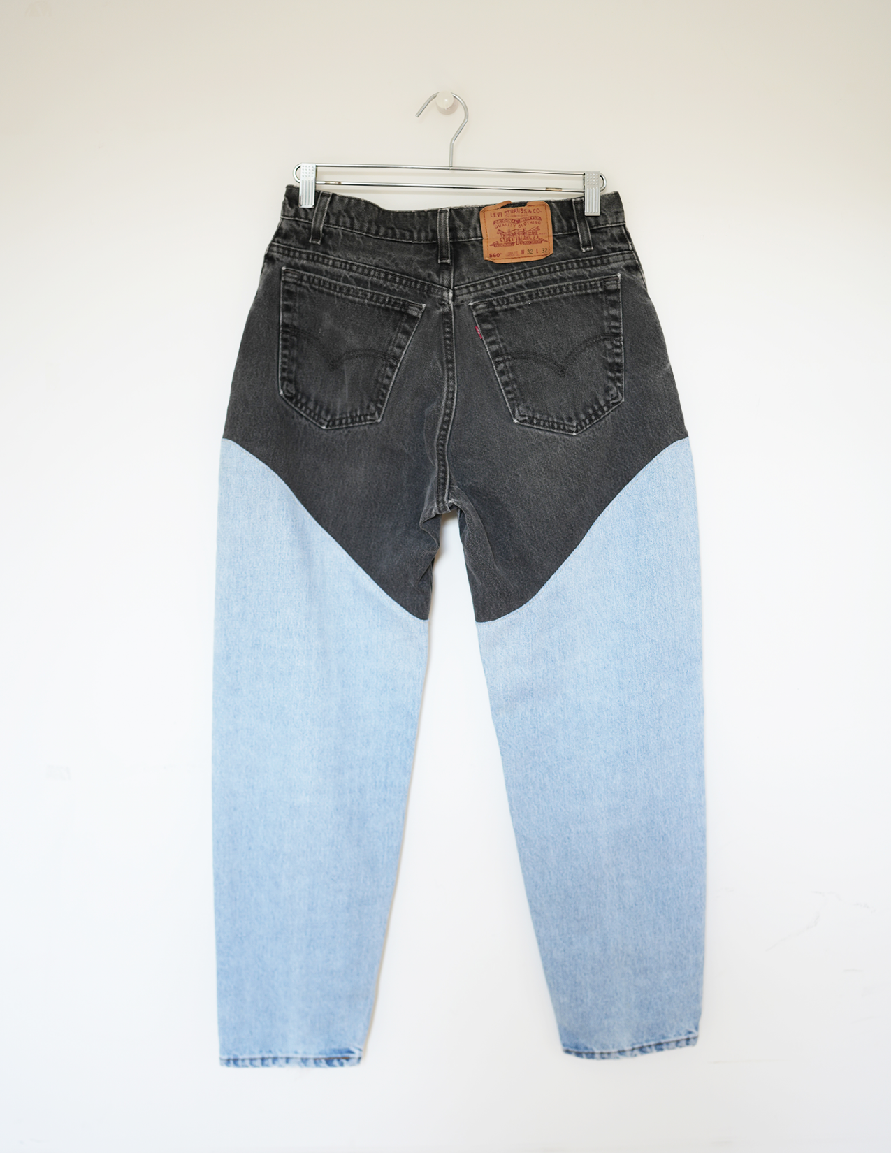 32W BLK/LITE BLUE Denim Faux Chaps