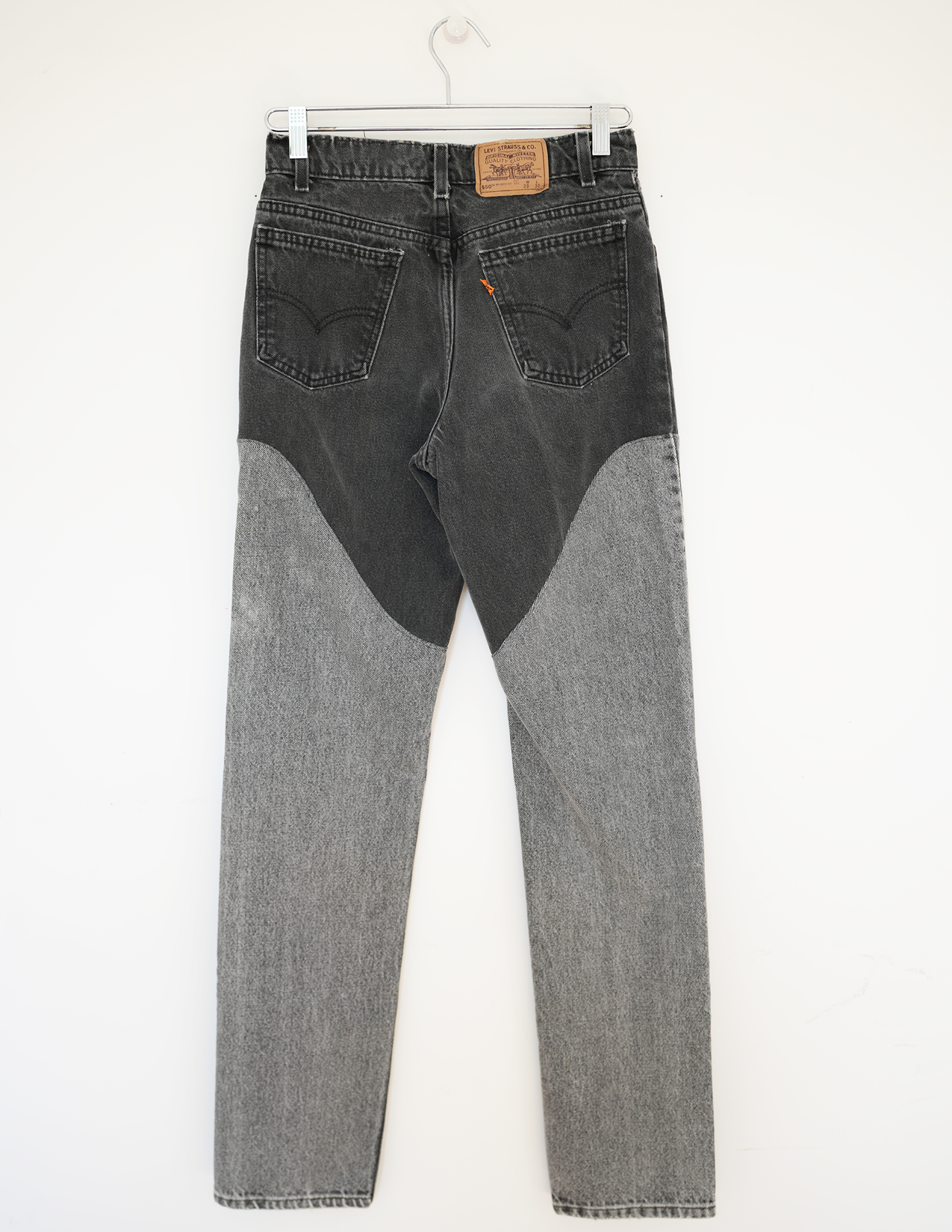 28W BLK/GRAY Acid Wash Faux Chaps