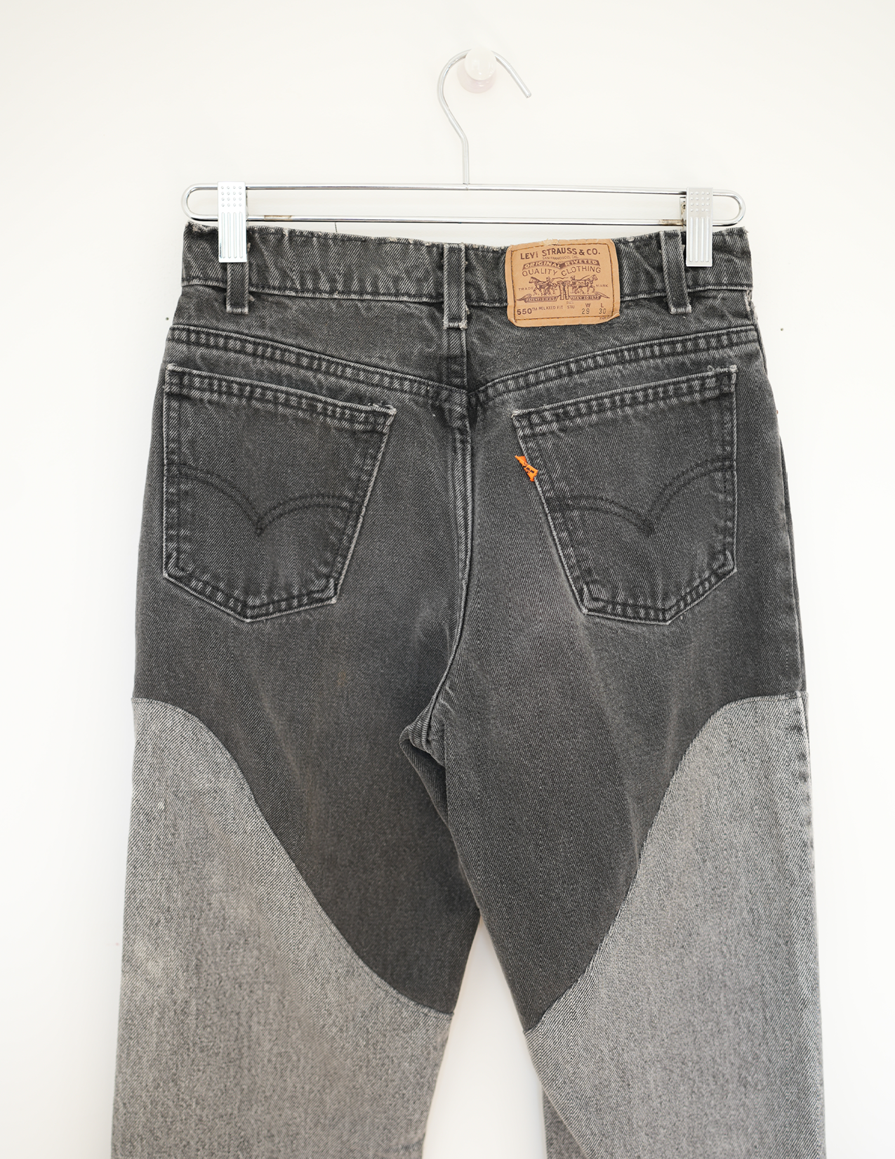 28W BLK/GRAY Acid Wash Faux Chaps